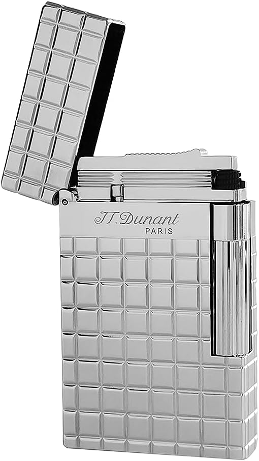 Classic Plaid Lighter, Ligne 2 Lighters, Metal, Ping Sound, Inflatable, Soft Flame Adjustable, Birthday Gift for Men Friend Father (Silver)