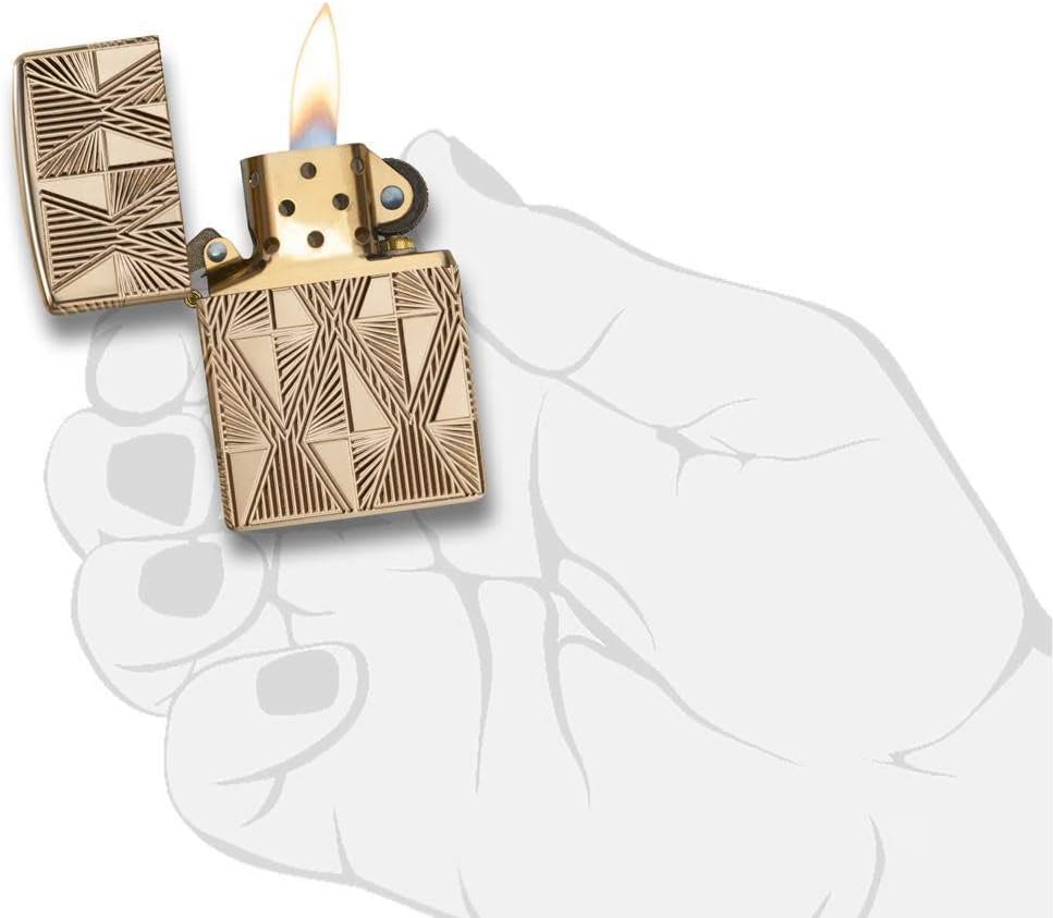 Zippo Luxury Diamond Design Pocket Lighter, Brass, One Size