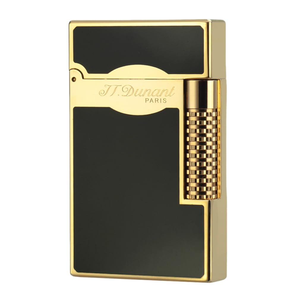 Classic Black Lacquer Lighter, L2 Metal Lighters, Ping Sound, Adjustable Soft Flame, Refillable, Men Gift