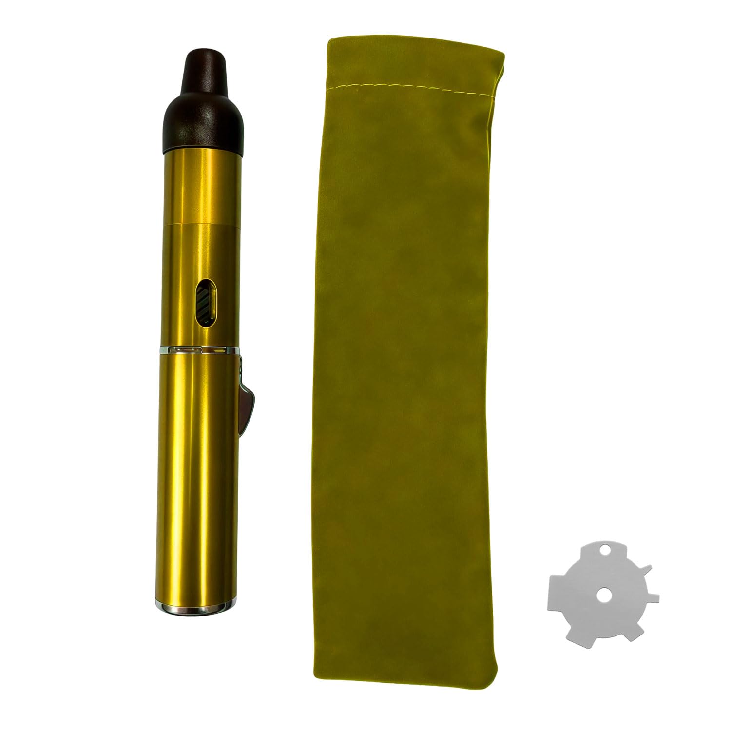 Butane Torch Lighter, All-in-one Metal Tube Lighter Refillable Metal Torch, Adjustable Jet Flame, Windproof, with Carrying Pouch, (Gas Not Included)