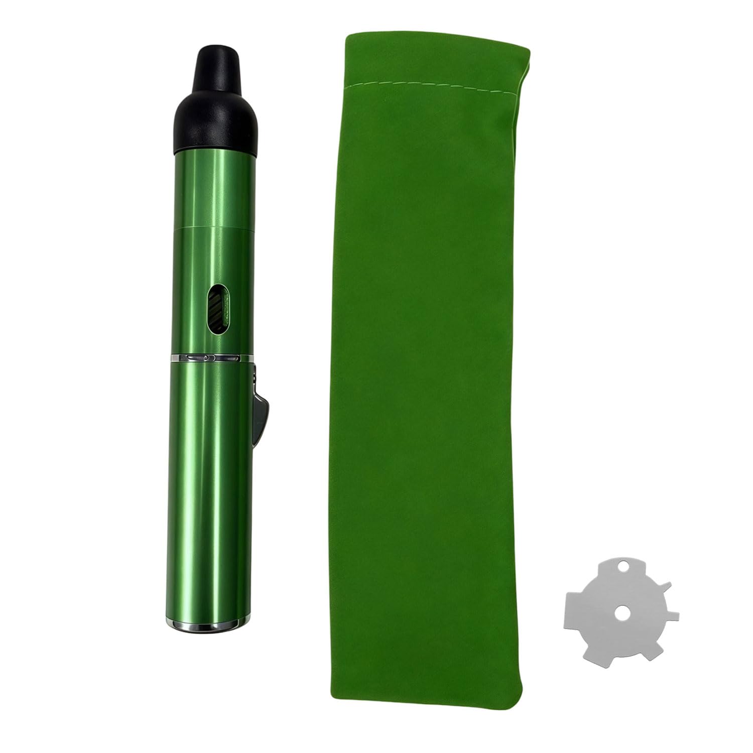 Butane Torch Lighter, All-in-one Metal Tube Lighter Refillable Metal Torch, Adjustable Jet Flame, Windproof, with Carrying Pouch, (Gas Not Included)