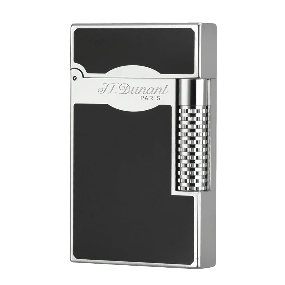 Classic Black Lacquer Lighter, L2 Metal Lighters, Ping Sound, Adjustable Soft Flame, Refillable, Men Gift