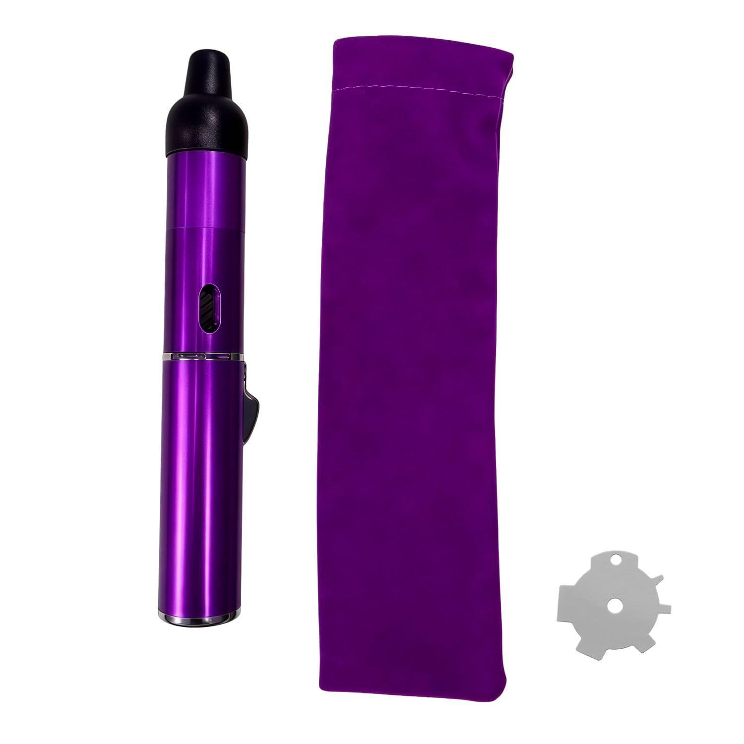 Butane Torch Lighter, All-in-one Metal Tube Lighter Refillable Metal Torch, Adjustable Jet Flame, Windproof, with Carrying Pouch, (Gas Not Included)