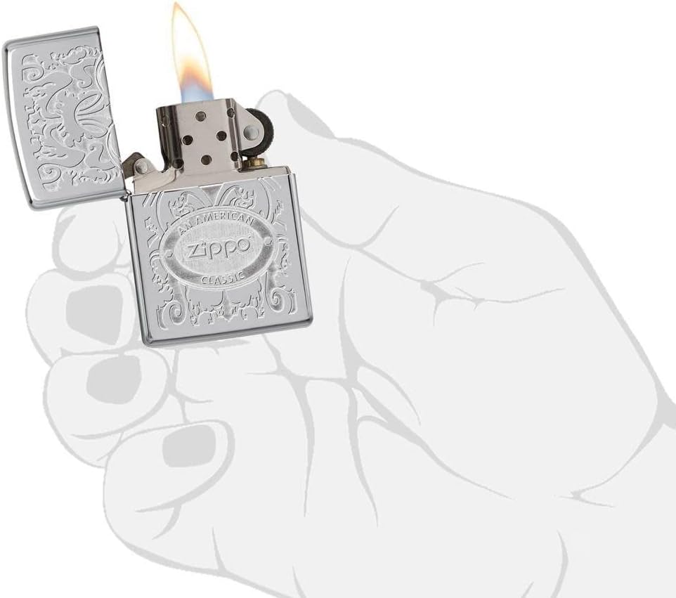 Personalized American Classic Elegant Filigree Lighter Zippo - Free Engraving # 24751 - Christmas, Halloween & Valentines Day Gift