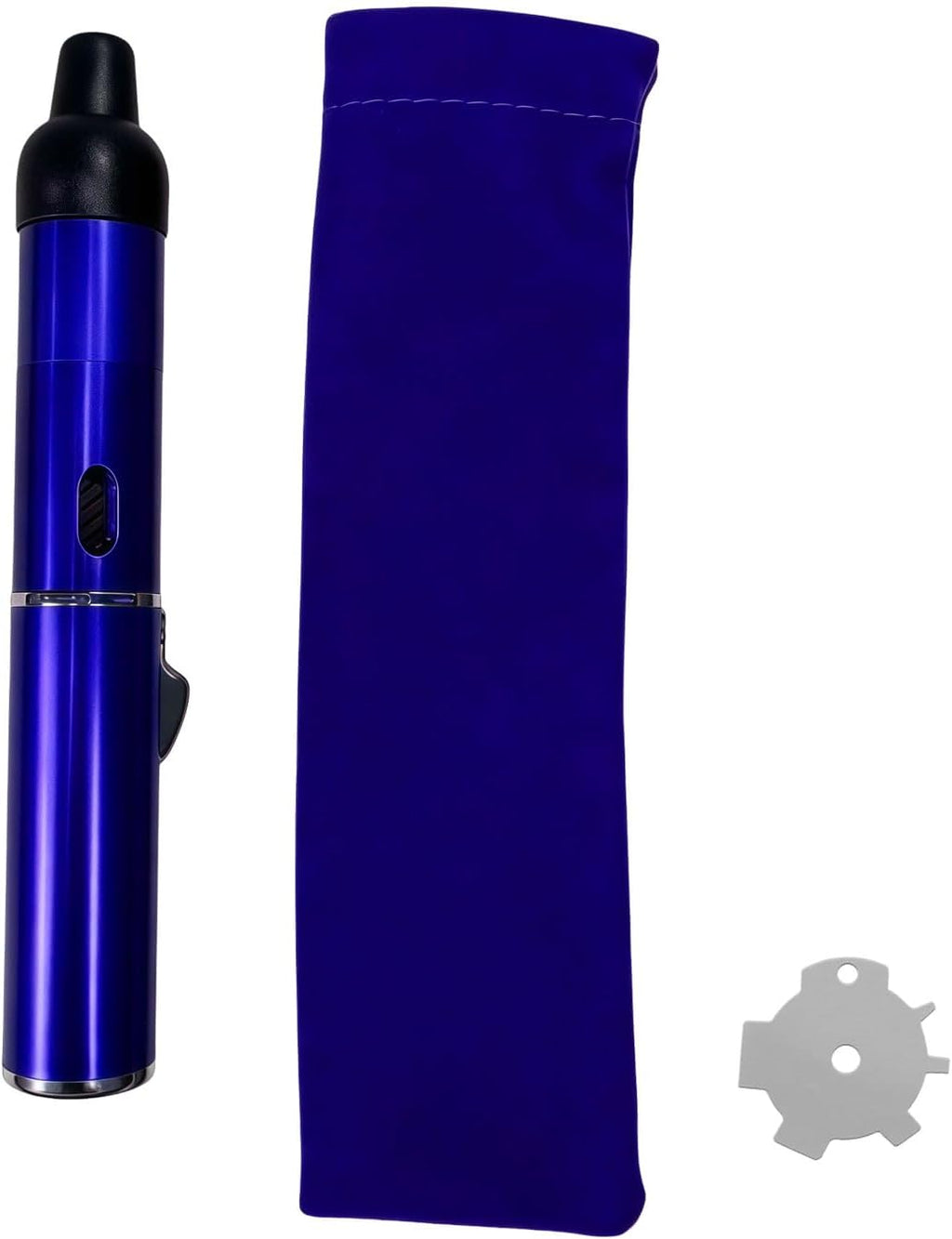 Butane Torch Lighter, All-in-one Metal Tube Lighter Refillable Metal Torch, Adjustable Jet Flame, Windproof, with Carrying Pouch, (Gas Not Included)