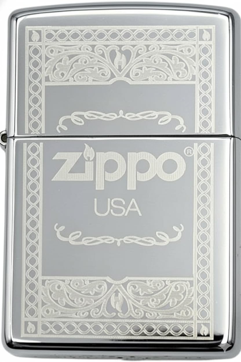 Personalized American Classic Elegant Design Lighter Zippo - Free Engraving - Christmas, Halloween & Valentines Day Gift (Gold HP)