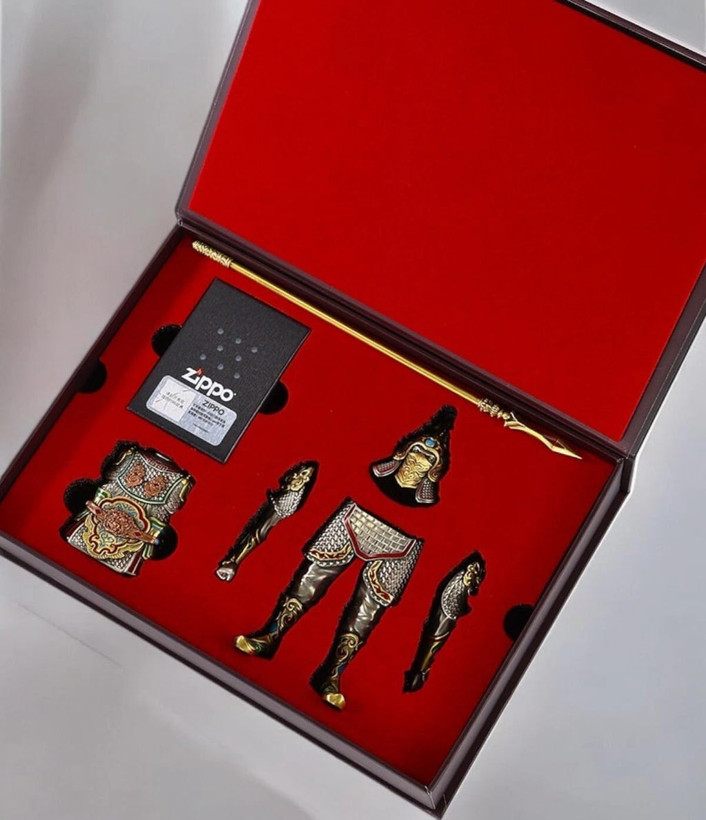 Zippo Samurai Warrior Limited Edition Table Set 610807 with Magnetic Assembly Design, Windproof Refillable Flame, Premium Metal Build