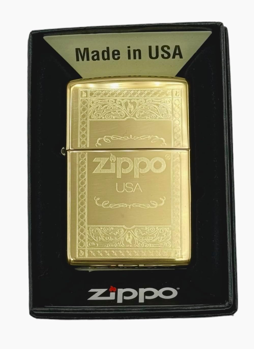 Personalized American Classic Elegant Design Lighter Zippo - Free Engraving - Christmas, Halloween & Valentines Day Gift (Gold HP)