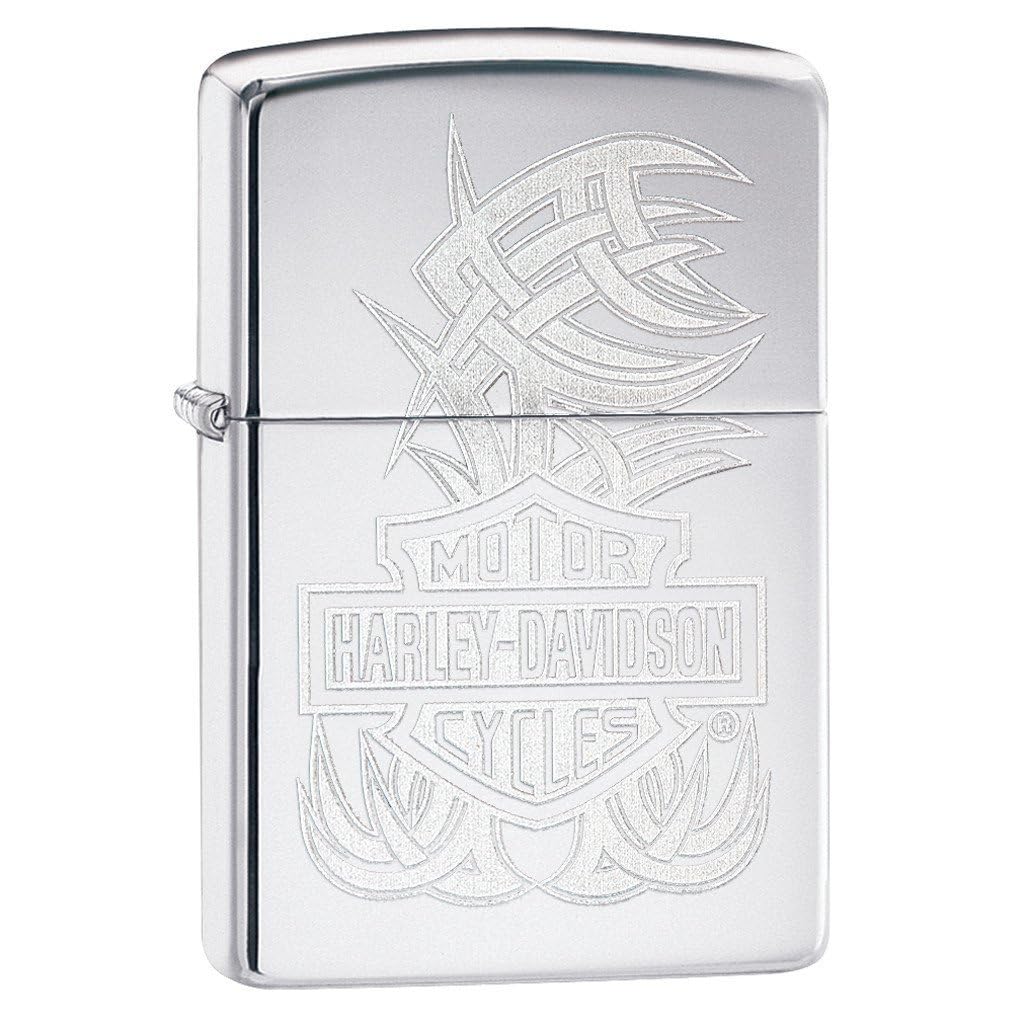 Personalized Zippo Harleey-Daviddson Windproof Oil Lighter Engraving - Christmas, Halloween & Valentines Day Gift (Black Ice)