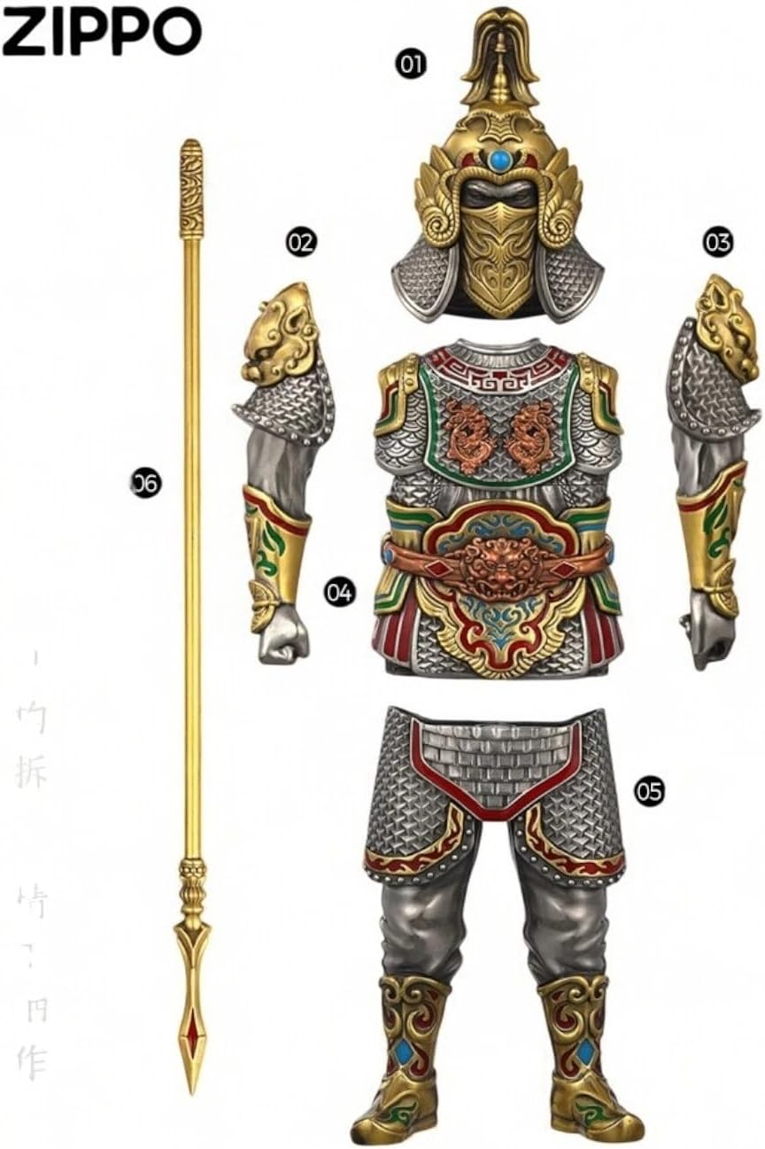 Zippo Samurai Warrior Limited Edition Table Set 610807 with Magnetic Assembly Design, Windproof Refillable Flame, Premium Metal Build