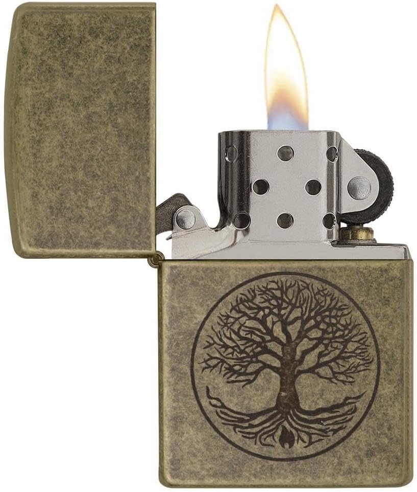 Personalized American Classic Elegant Design Lighter Zippo - Free Engraving - Christmas, Halloween & Valentines Day Gift (Tree)