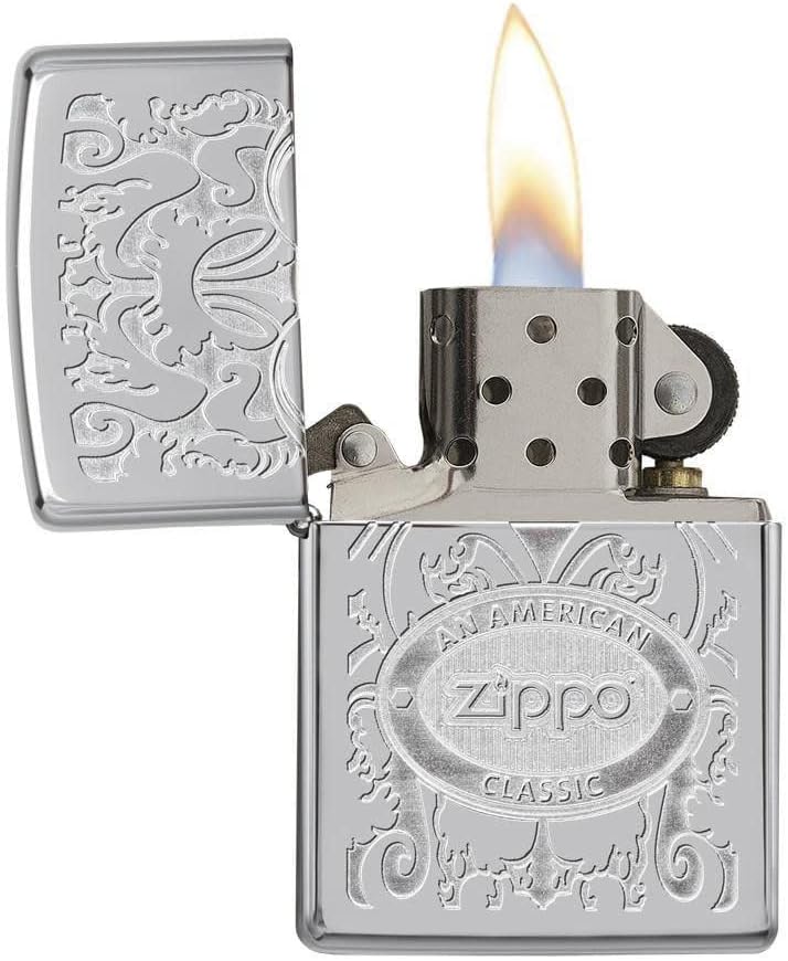 Personalized American Classic Elegant Filigree Lighter Zippo - Free Engraving # 24751 - Christmas, Halloween & Valentines Day Gift