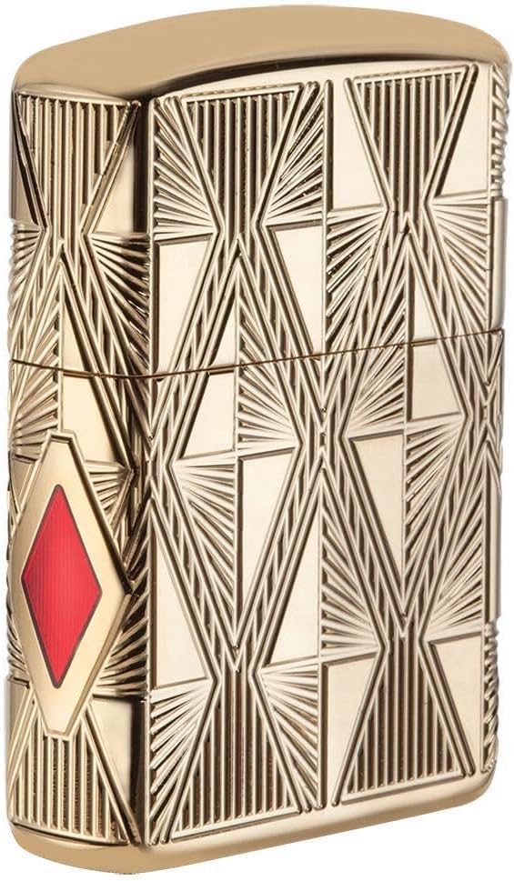 Zippo Luxury Diamond Design Pocket Lighter, Brass, One Size