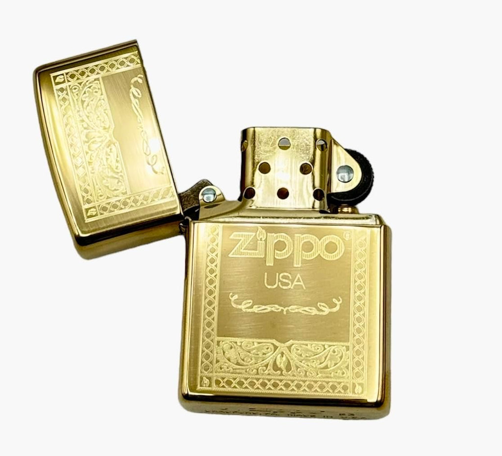 Personalized American Classic Elegant Design Lighter Zippo - Free Engraving - Christmas, Halloween & Valentines Day Gift (Gold HP)