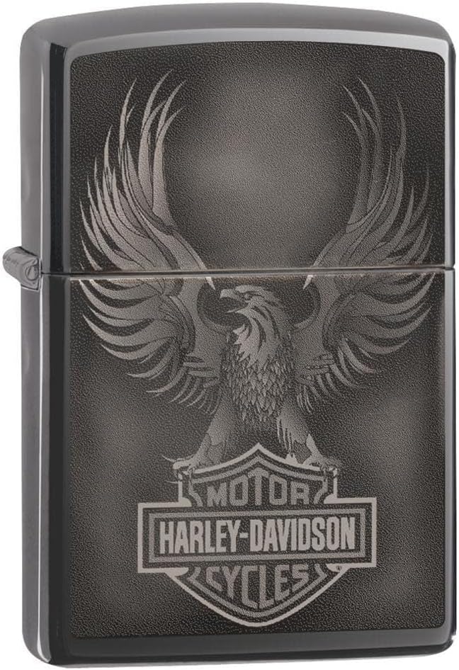 Personalized Zippo Harleey-Daviddson Windproof Oil Lighter Engraving - Christmas, Halloween & Valentines Day Gift (Black Ice)