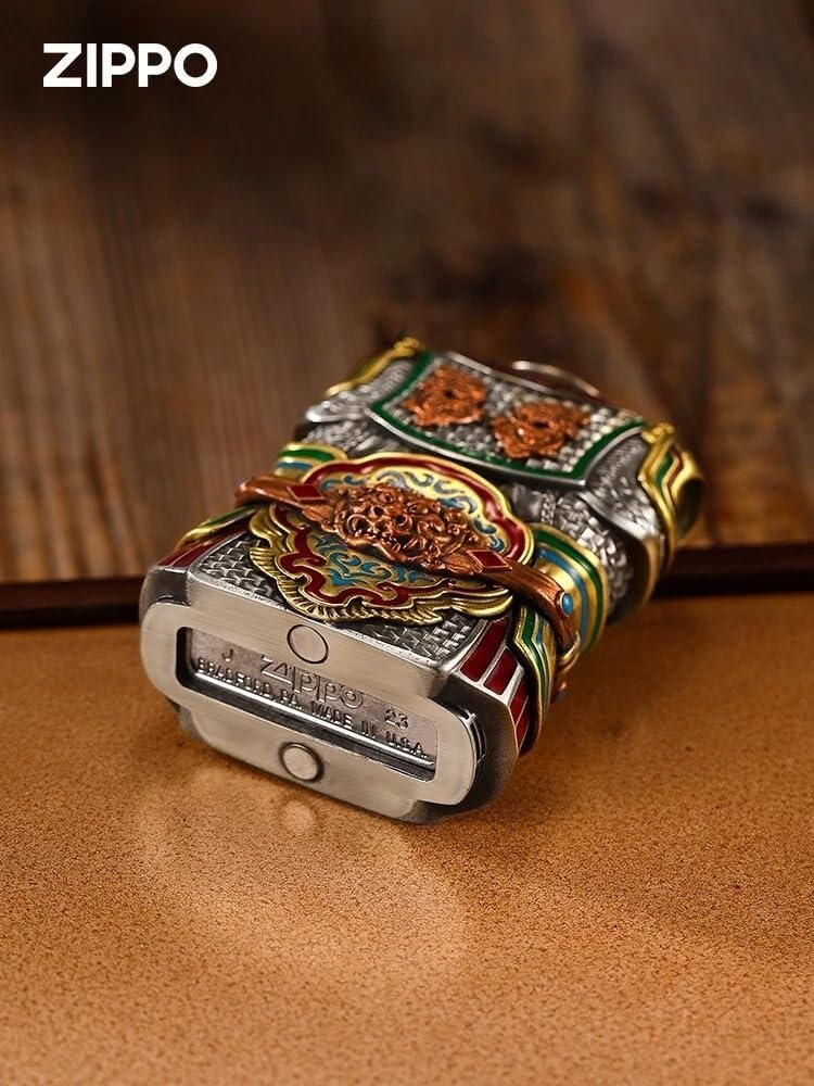 Zippo Samurai Warrior Limited Edition Table Set 610807 with Magnetic Assembly Design, Windproof Refillable Flame, Premium Metal Build