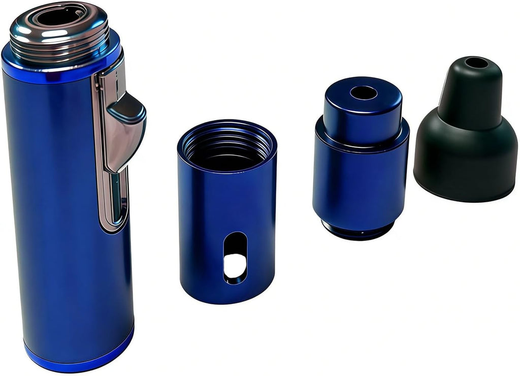 Butane Torch Lighter, All-in-one Metal Tube Lighter Refillable Metal Torch, Adjustable Jet Flame, Windproof, with Carrying Pouch, (Gas Not Included)