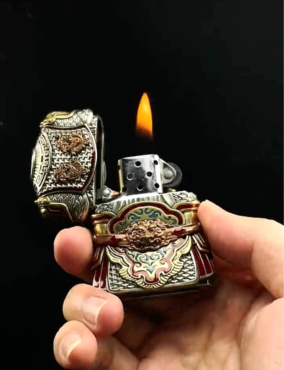 Zippo Samurai Warrior Limited Edition Table Set 610807 with Magnetic Assembly Design, Windproof Refillable Flame, Premium Metal Build