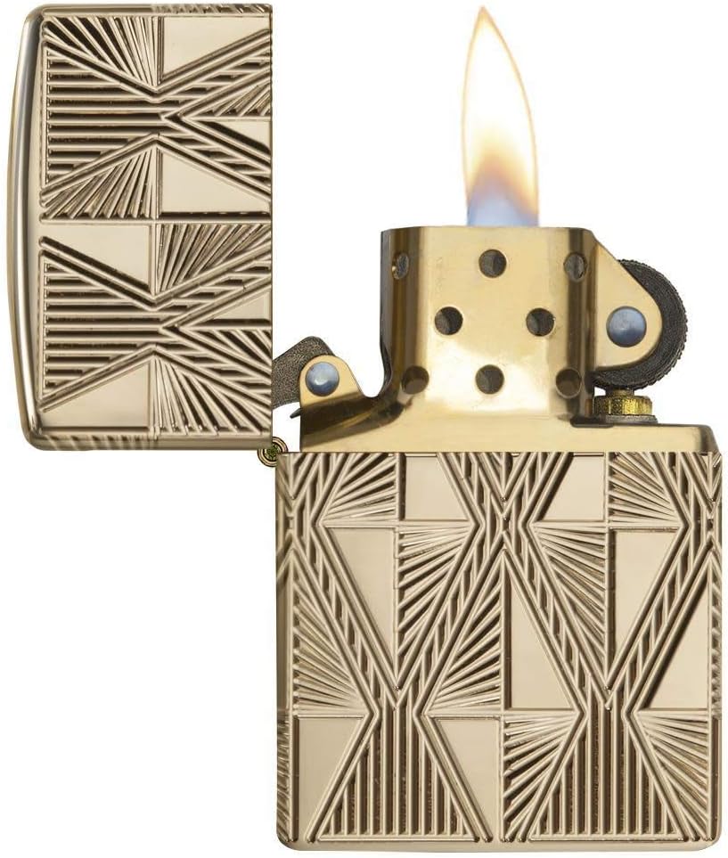 Zippo Luxury Diamond Design Pocket Lighter, Brass, One Size