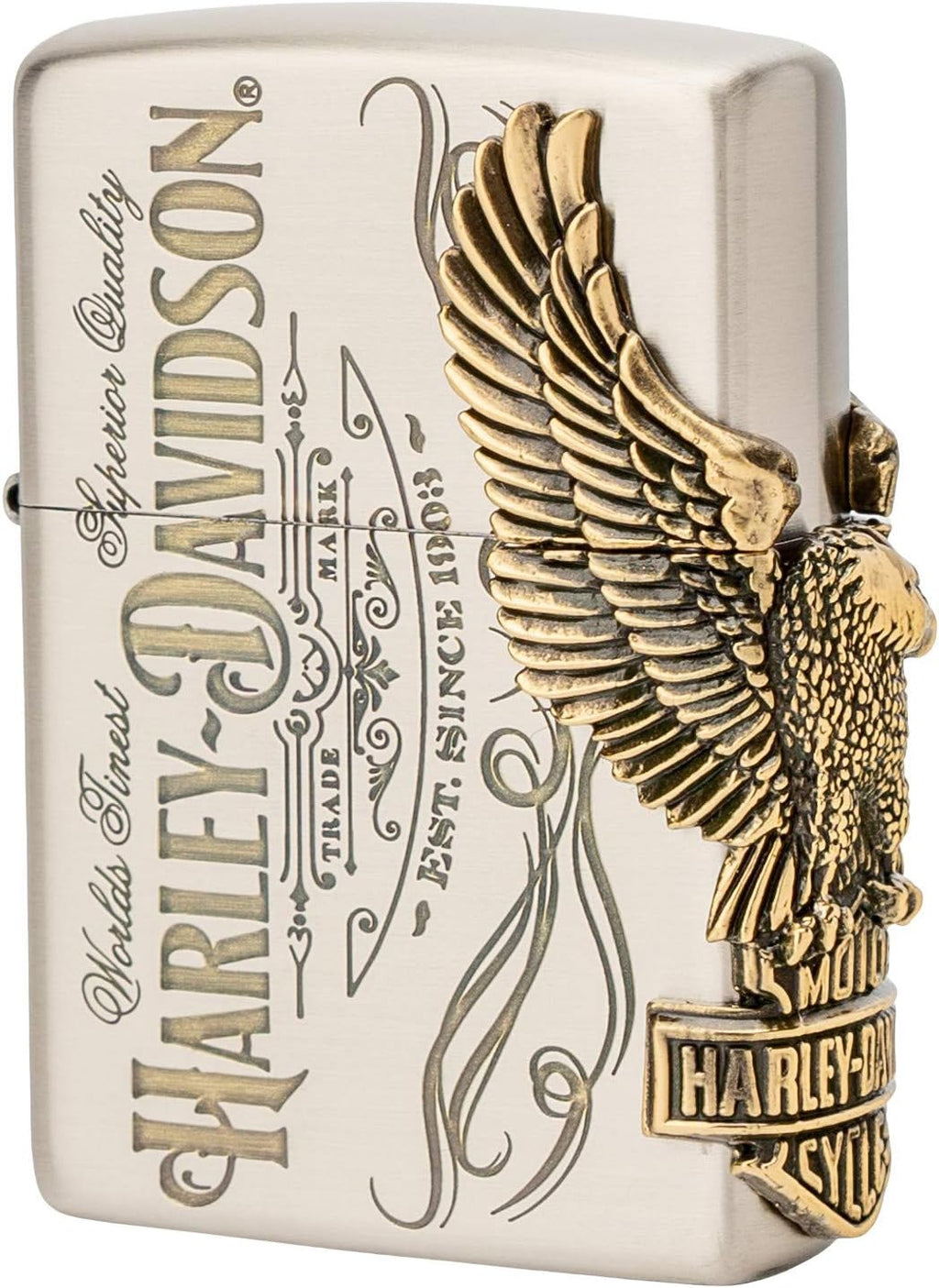 Zippo HDP-75 Lighter, Silver, Harley-Davidson Japan Limited Model, 3-Sided Processing