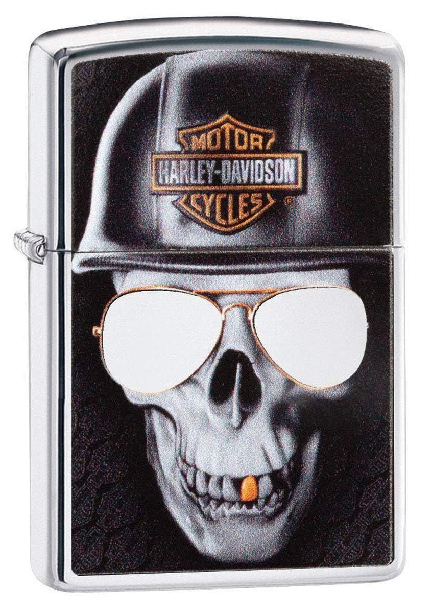 Personalized Zippo Harleey-Daviddson Windproof Oil Lighter Engraving - Christmas, Halloween & Valentines Day Gift (Silver Eng)