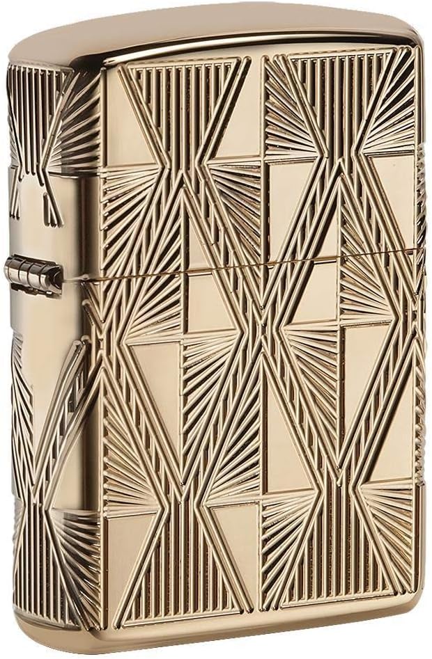Zippo Luxury Diamond Design Pocket Lighter, Brass, One Size
