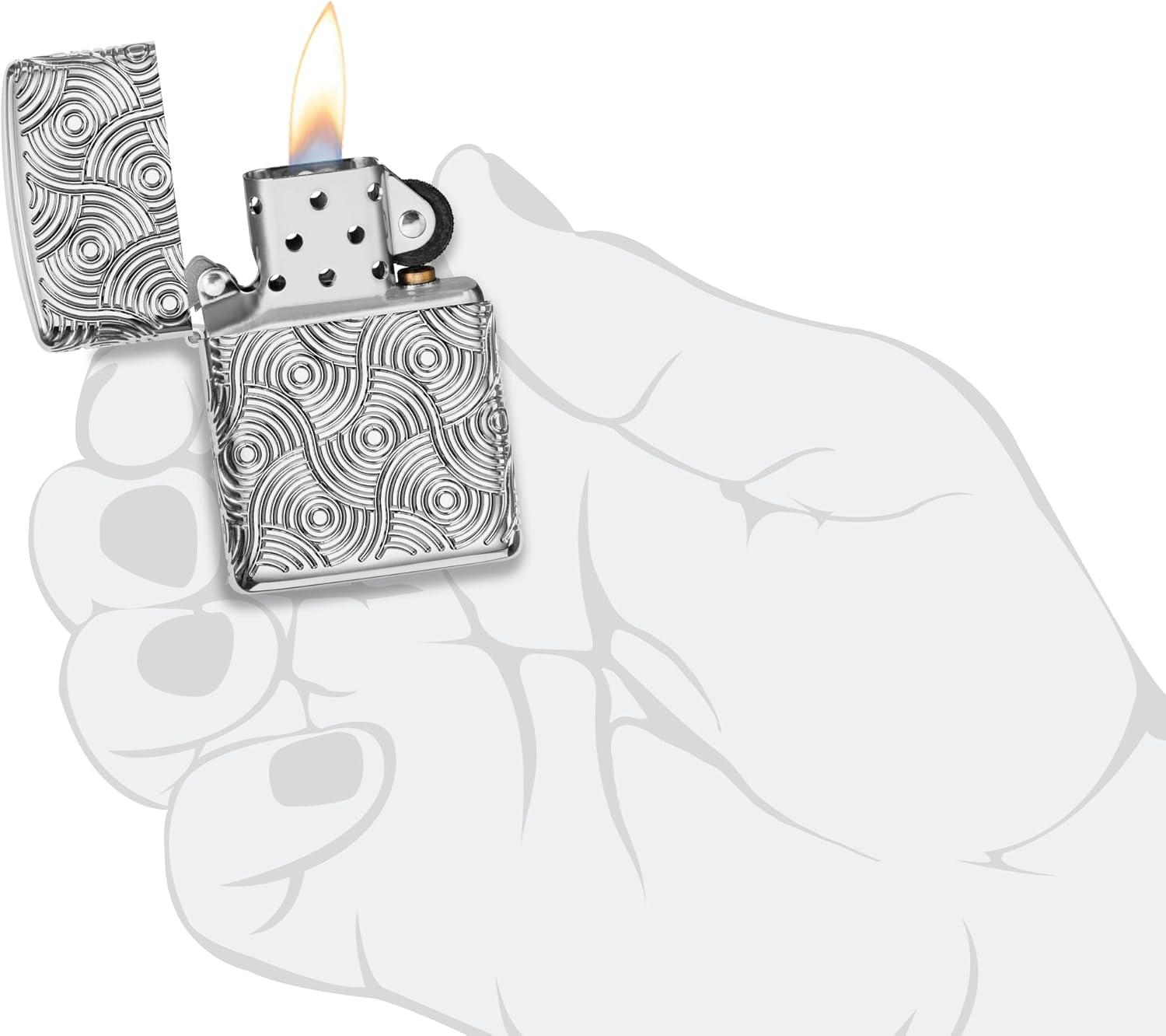 Zippo Lighter, Metal, Armor High Polish Chrome, Standard Size