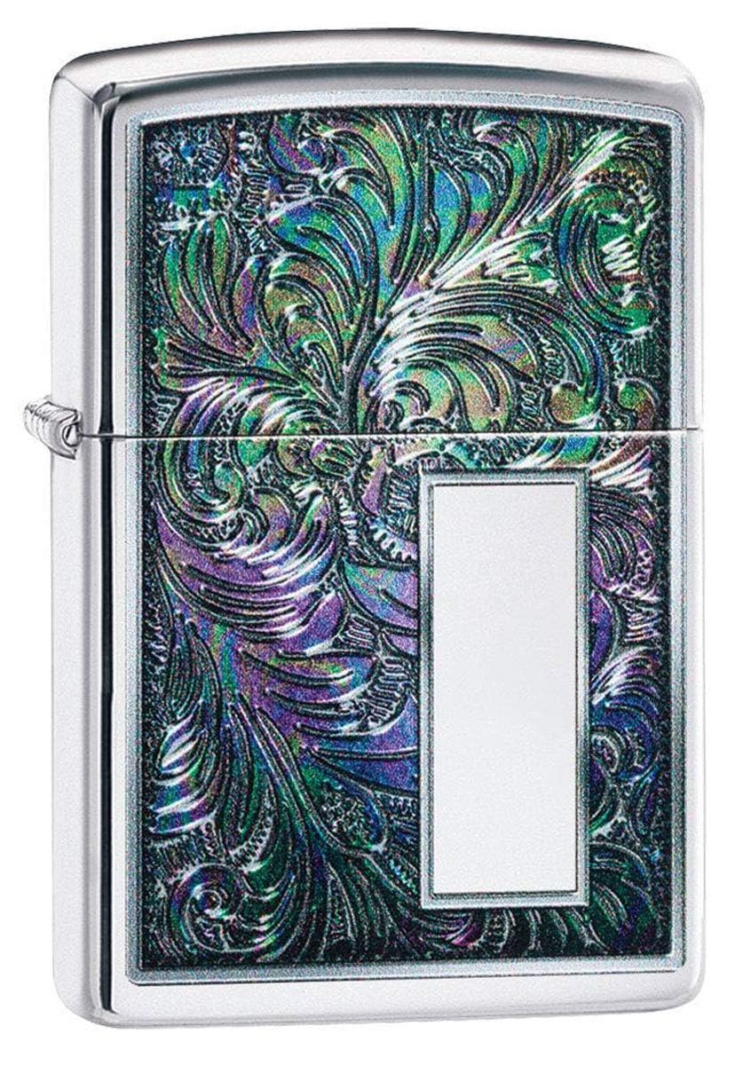 Custom Zippo Lighter – Personalized Engraved Venetian Design | Genuine Windproof Metal Lighter | Unique Gift for Men & Women – Christmas, Halloween, Valentine (Silver 352)