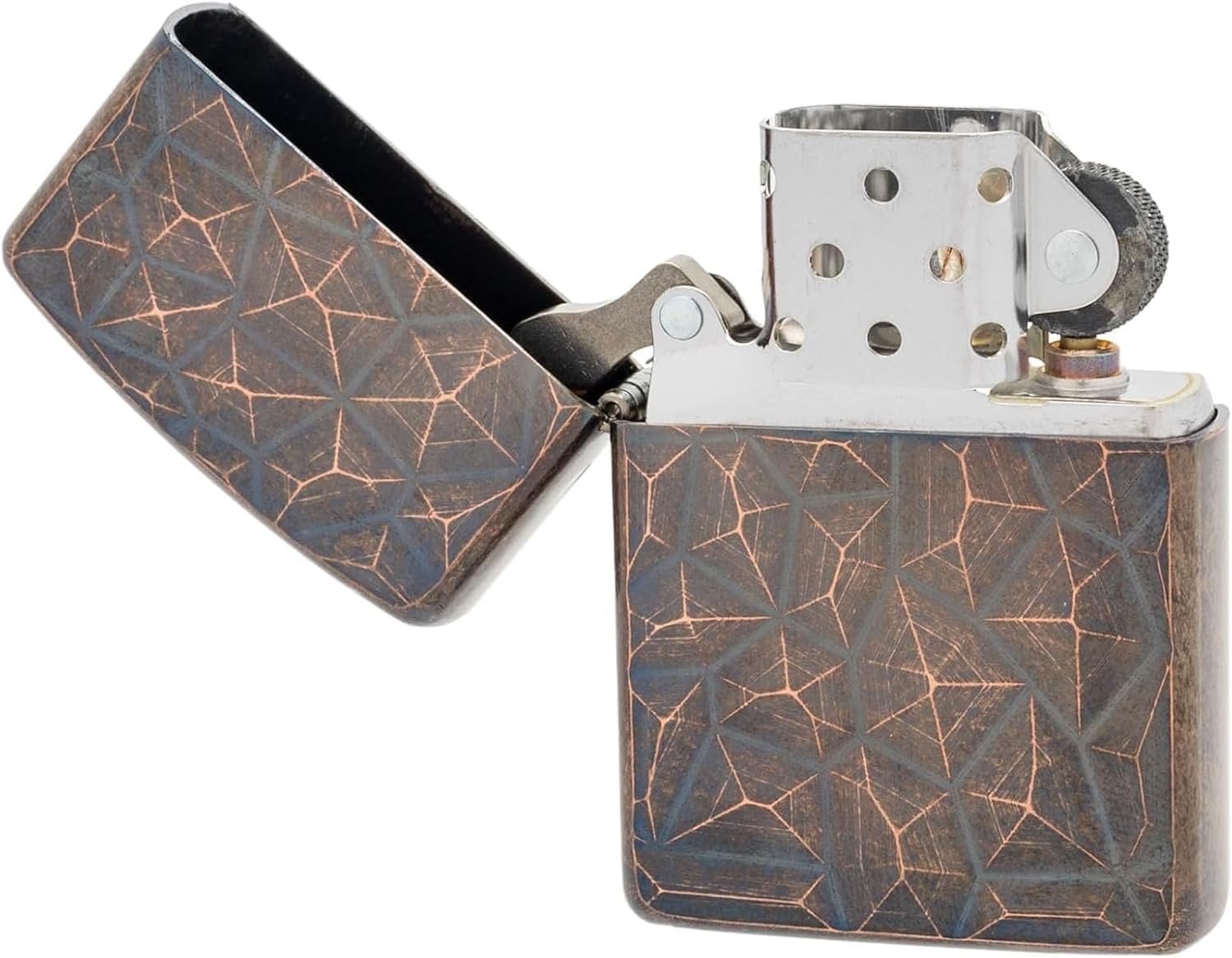 Zippo Oil Lighter with Special Sticker, Flint, Brass, Armor Base, Copper, Barrel Treatment, Double-Sided Zippo Neo Metor CpB