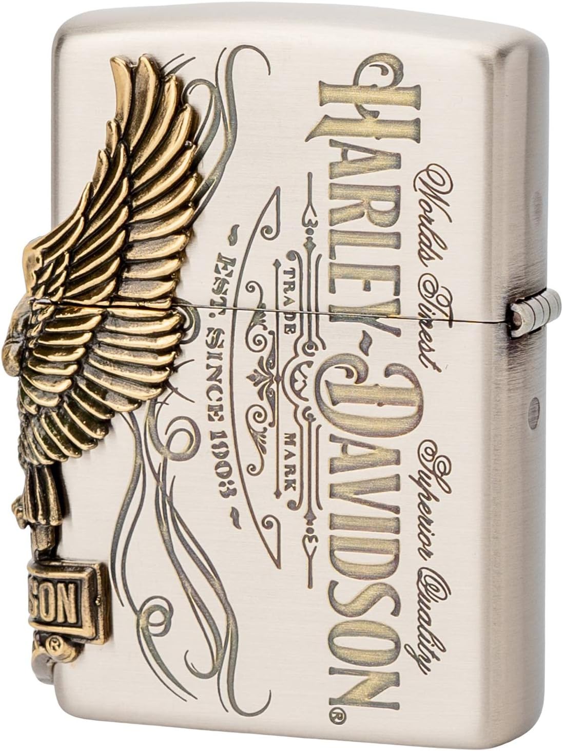Zippo HDP-75 Lighter, Silver, Harley-Davidson Japan Limited Model, 3-Sided Processing