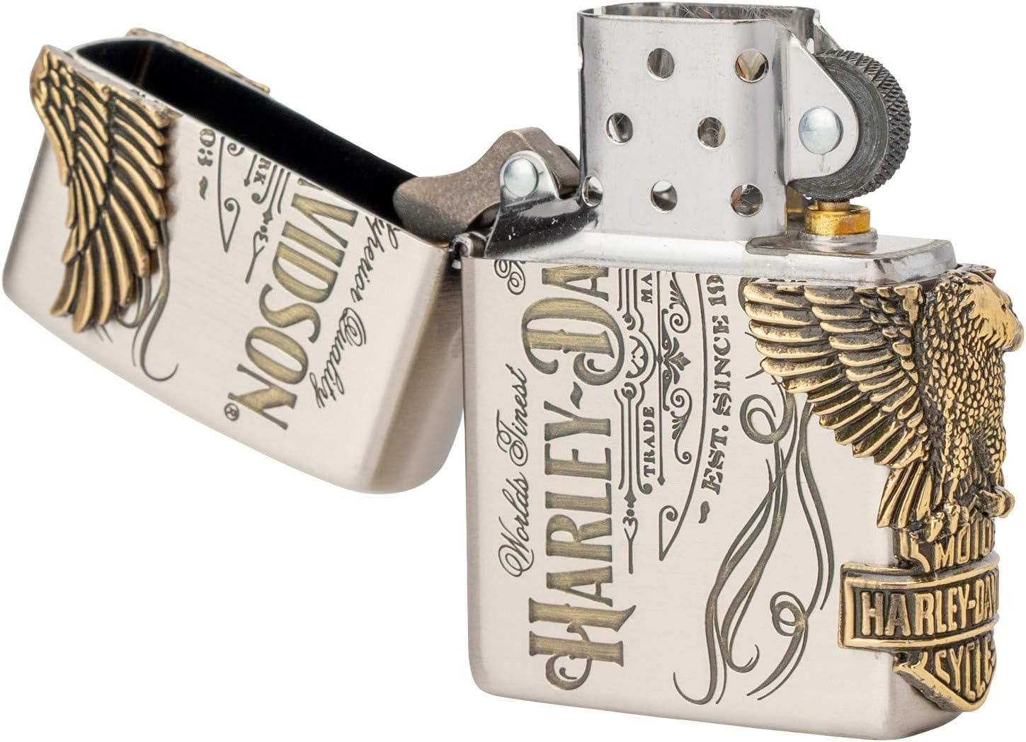 Zippo HDP-75 Lighter, Silver, Harley-Davidson Japan Limited Model, 3-Sided Processing