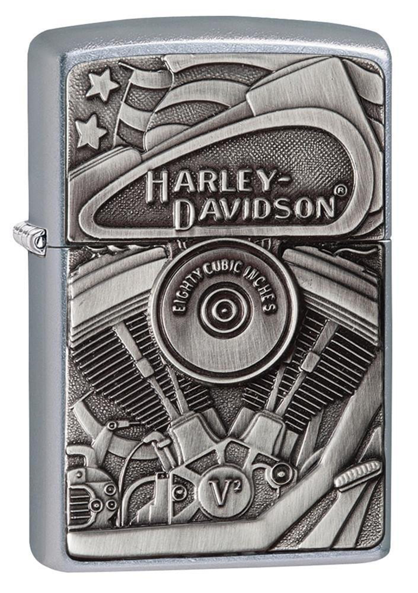 Personalized Zippo Harleey-Daviddson Windproof Oil Lighter Engraving - Christmas, Halloween & Valentines Day Gift (Silver Eng)