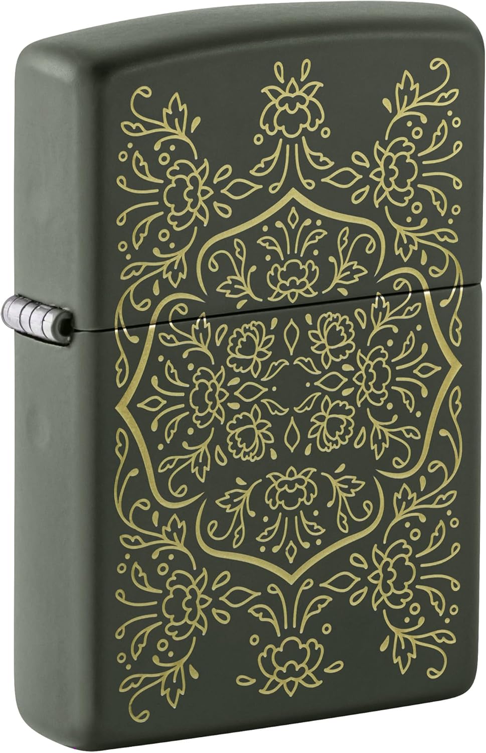 Zippo Floral Mandala Design Green Matte Pocket Lighter (Green Floral Mandala)