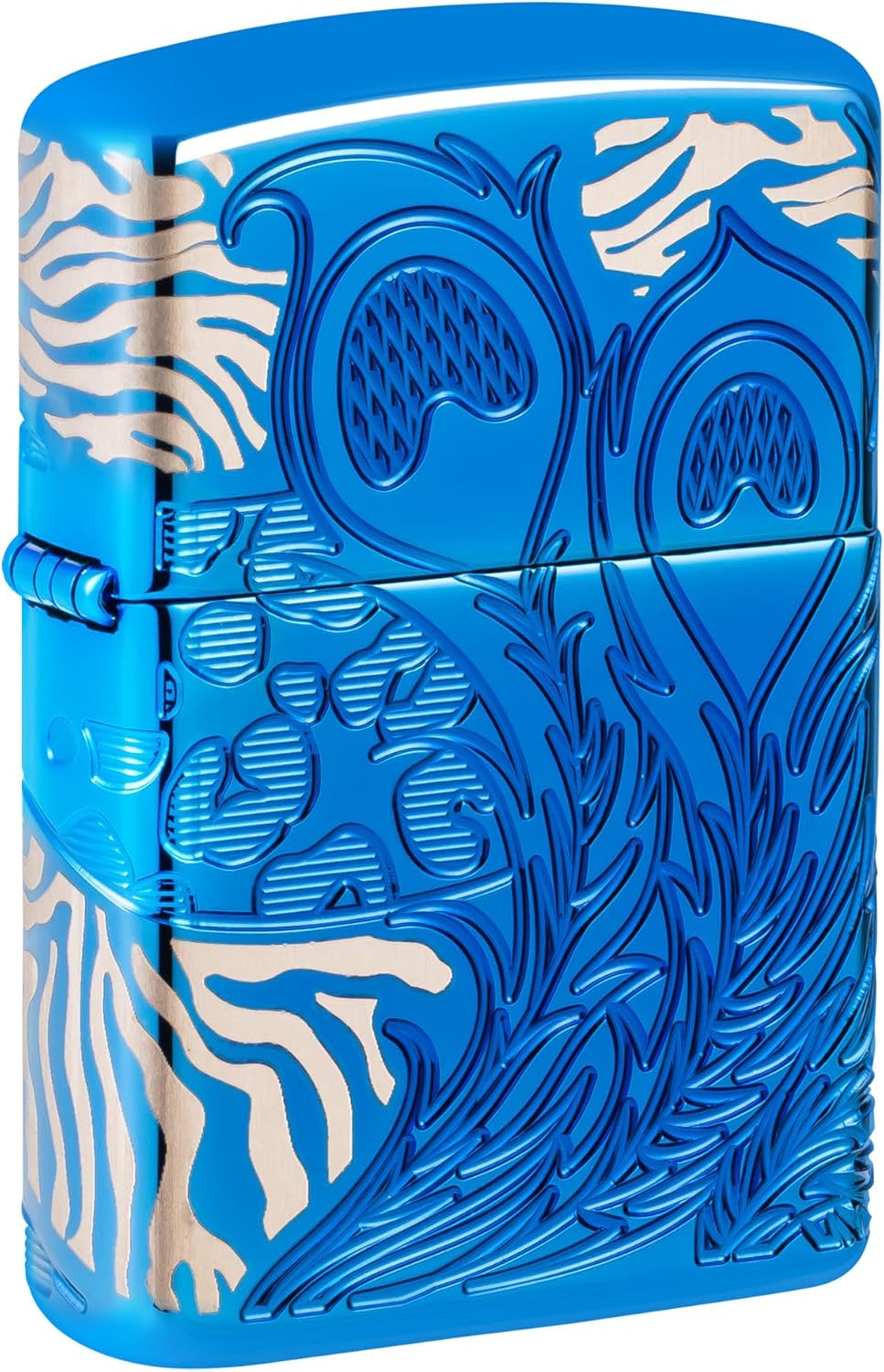Zippo Animal Flair Design Armor High Polish Blue Pocket Lighter